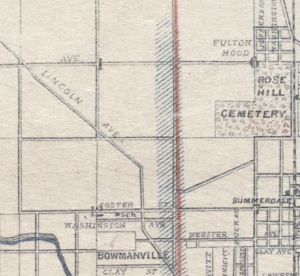 Location of Bowmanville in relation to Summerdale in 1888.